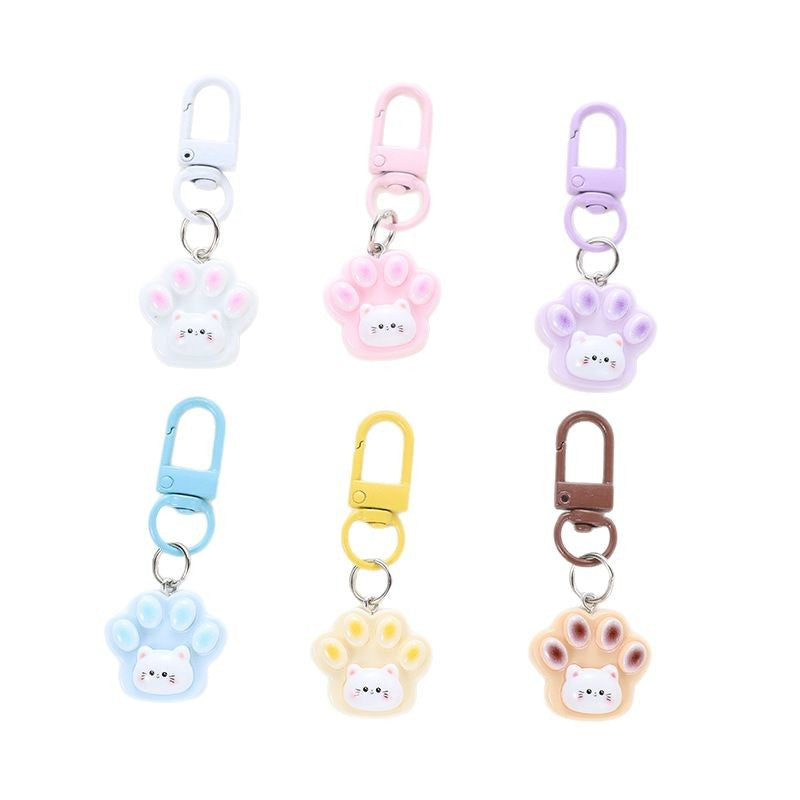 Wholesale Cute shiny cat paw keychain