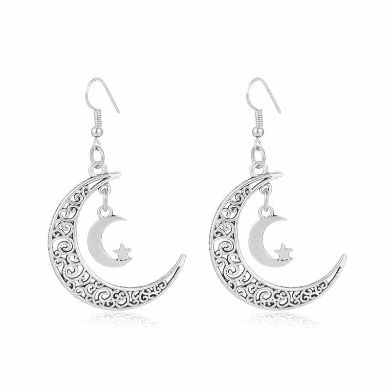 Wholesale Bohemian Vintage Sun and Moon Earrings