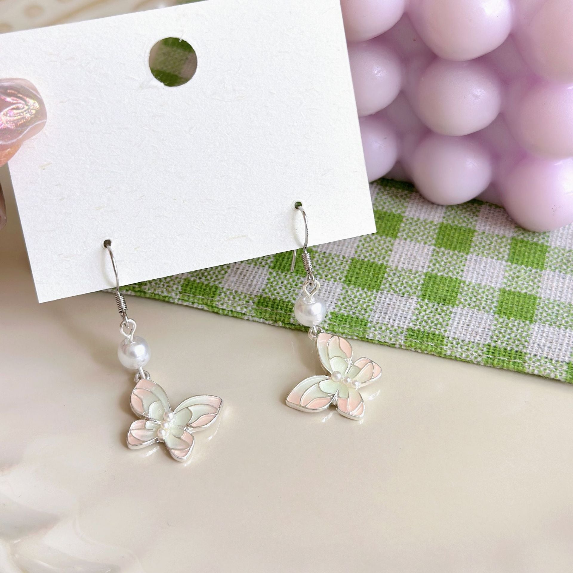 Wholesale Butterfly Gradient Tassel Earrings