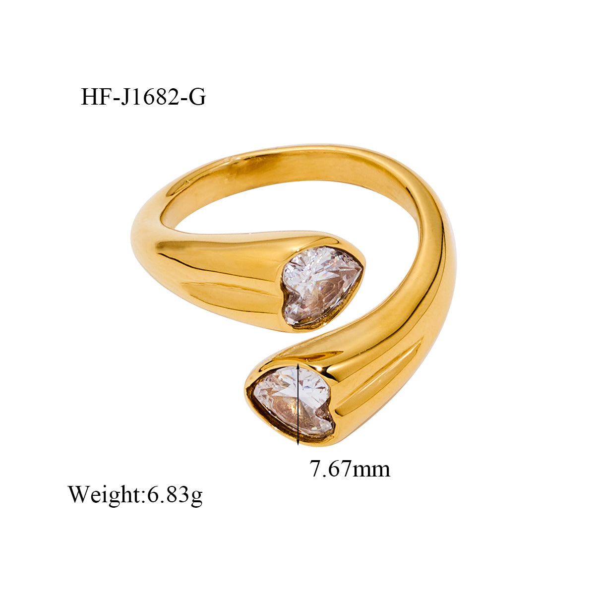 Wholesale Ins Style Titanium Steel Open Ring Electroplated Fashion Accessory Gift