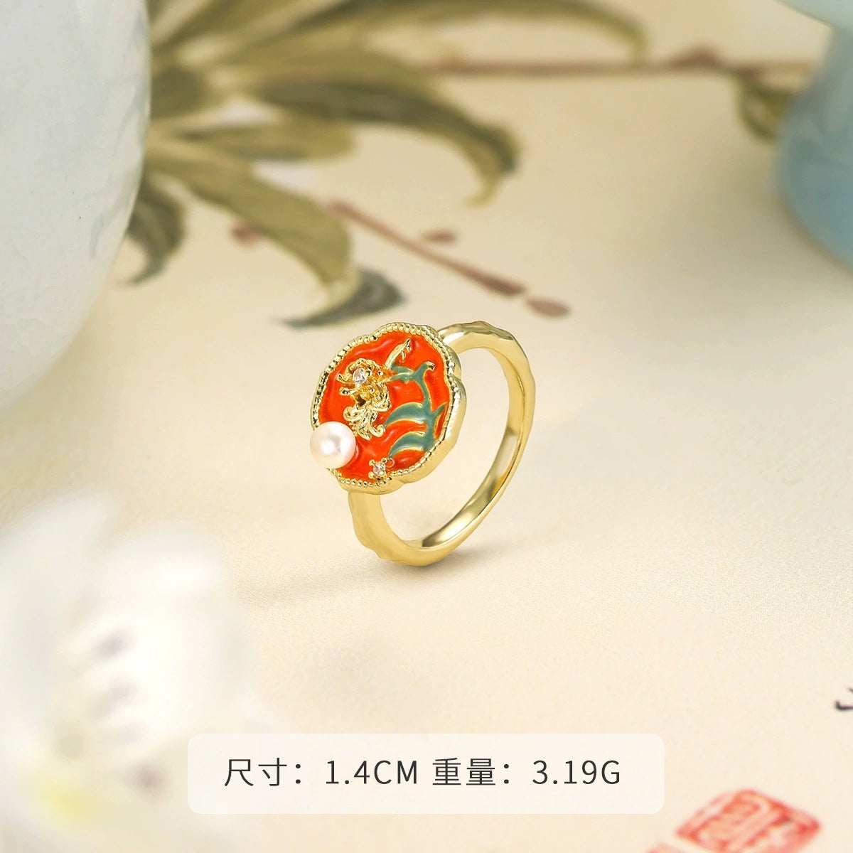 Wholesale  Oil Painting Vintage Ring  Oil Drop Opening Ring Adjustable Ring
