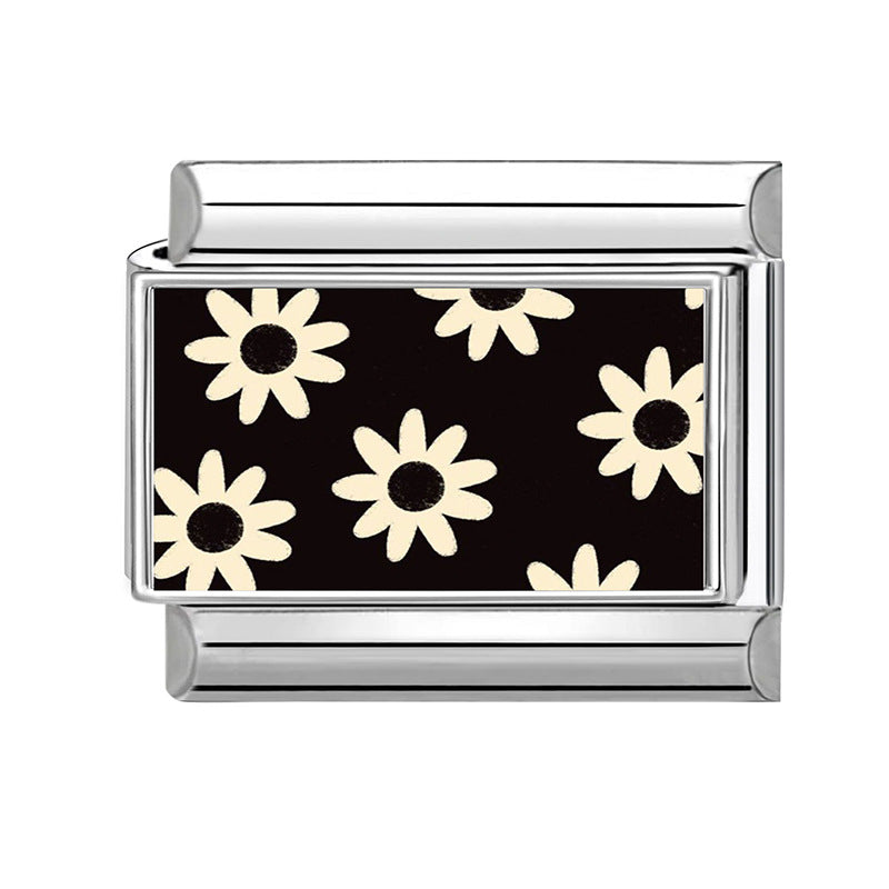 Wholesale 9mm Italian Charm Starter Bracelets DIY square Single Section Creative Stainless Steel Composable Bracelet