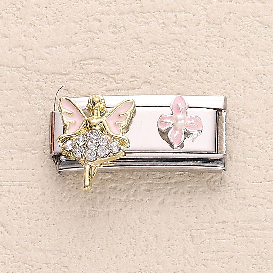 Wholesale 10pcs Italian Charm Bracelet 9mm DIY Splicing Cute Creative Stainless Steel Composable Bracelet