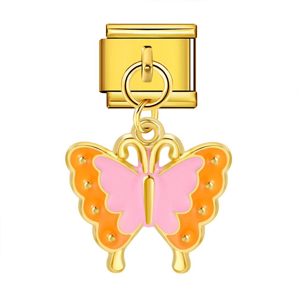 Wholesale 5pcs  Italian Charm Bracelet 9mm DIY  cute hookCreative Stainless Steel Composable Bracelet