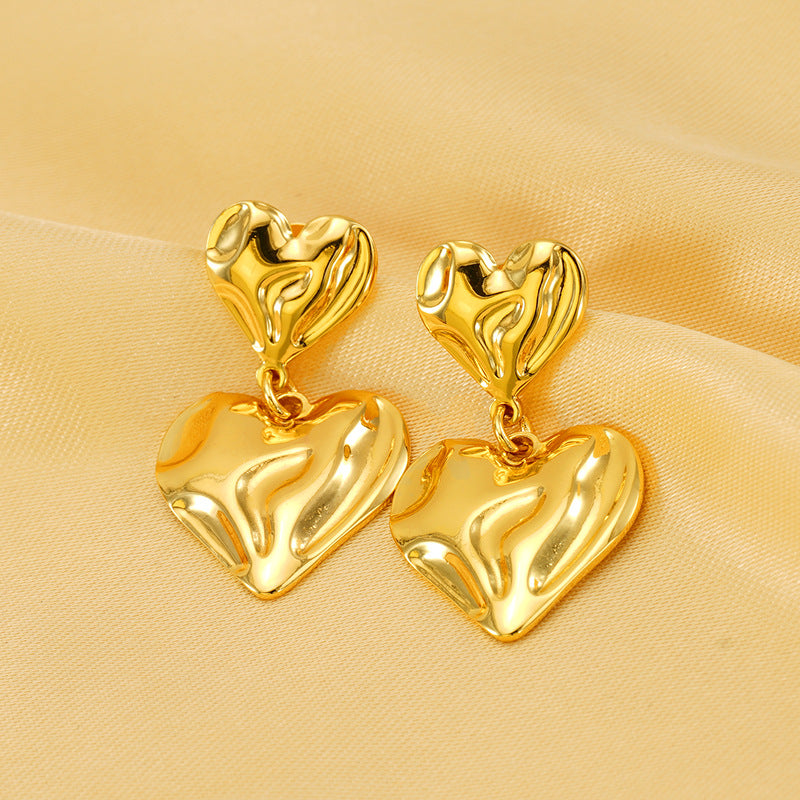 Wholesale  stainless steel plated 18K love earrings