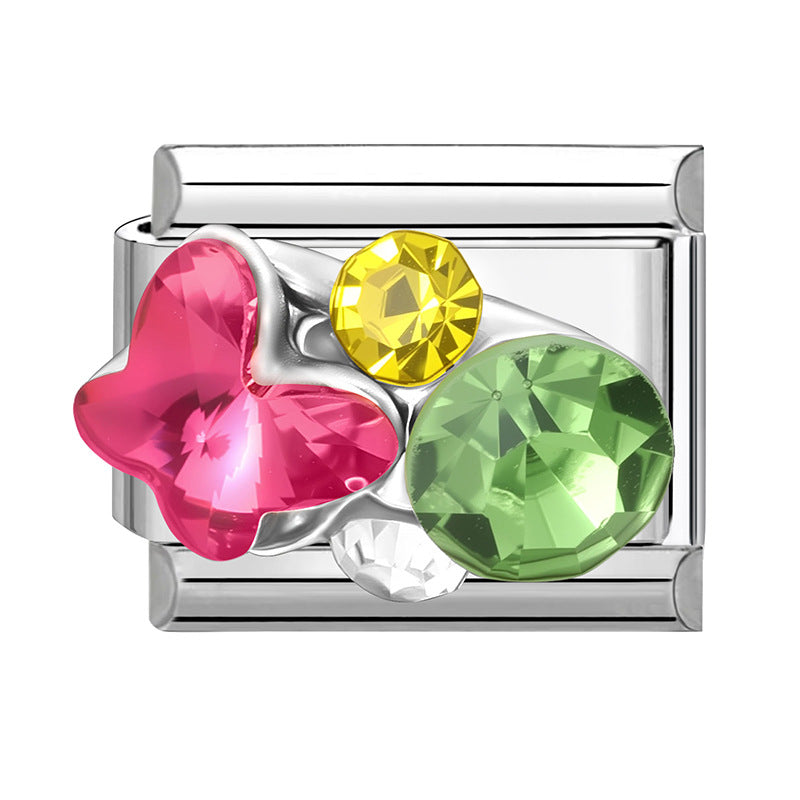 Wholesale 9mm Italian Charm Starter Bracelets DIY Butterfly Series Stainless Steel Composable Bracelet