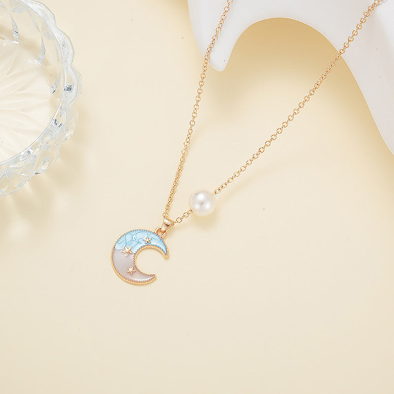 Wholesale Sun Moon Star Pendant Ocean Beach Pearl Necklace