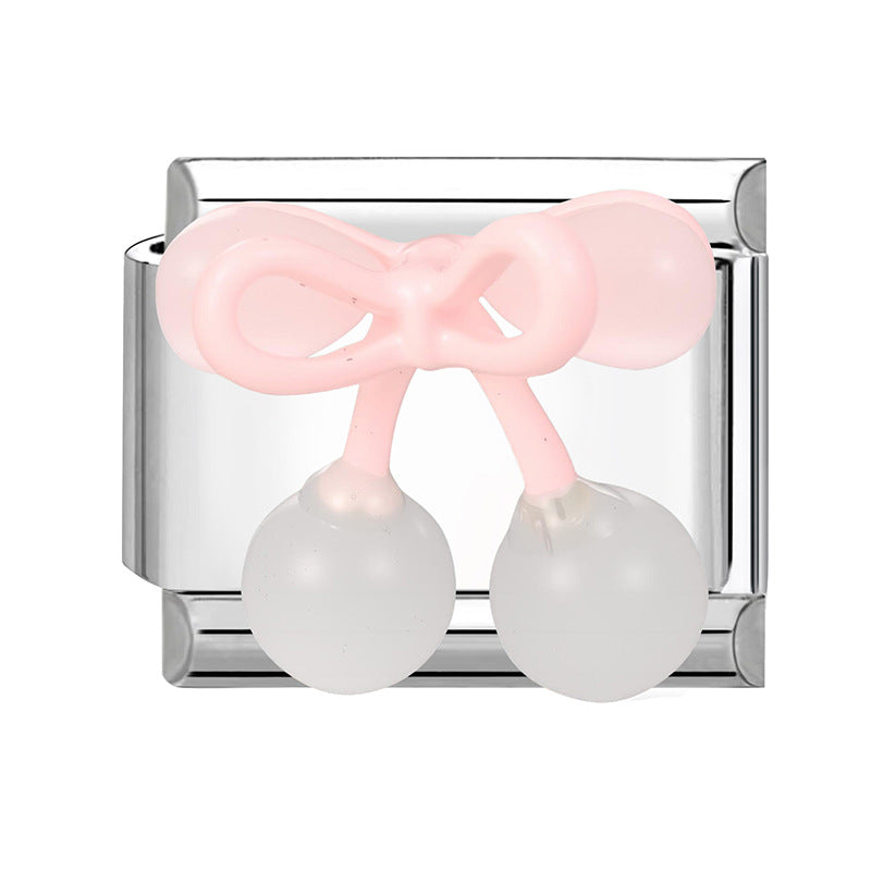 Wholesale  Italian Charm Bracelet 9mm DIY Creative Pink Cute Cartoon  Creative Stainless Steel Composable Bracelet