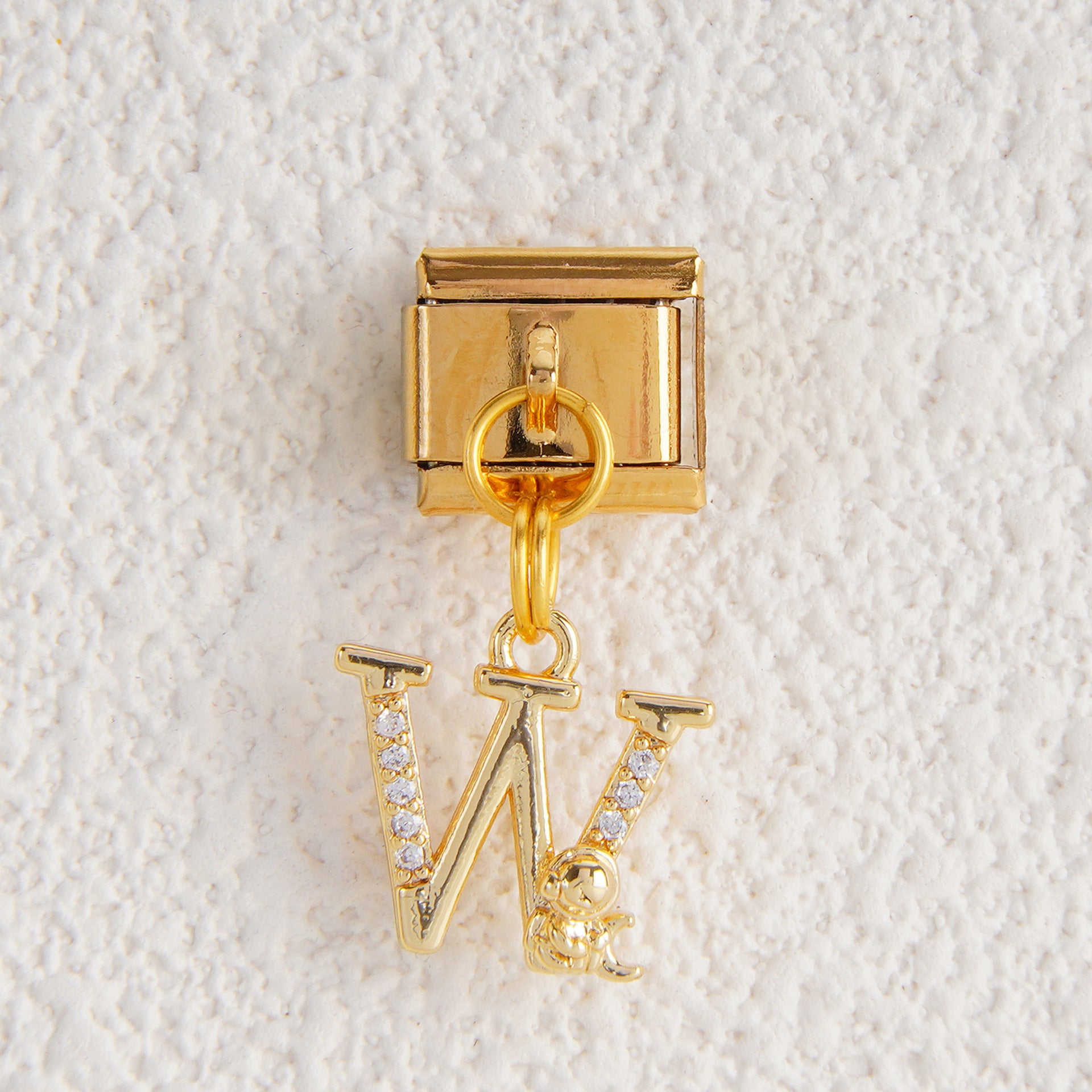 Wholesale Italian Charm Bracelet 9mm DIY Splicing Letter Pendant Stainless Steel Composable Bracelet