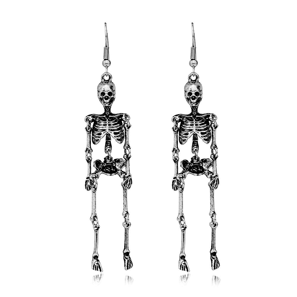 Wholesale Punk Skull Earrings Alloy Electroplated Unisex Boutique Resale Jewelry Accessory
