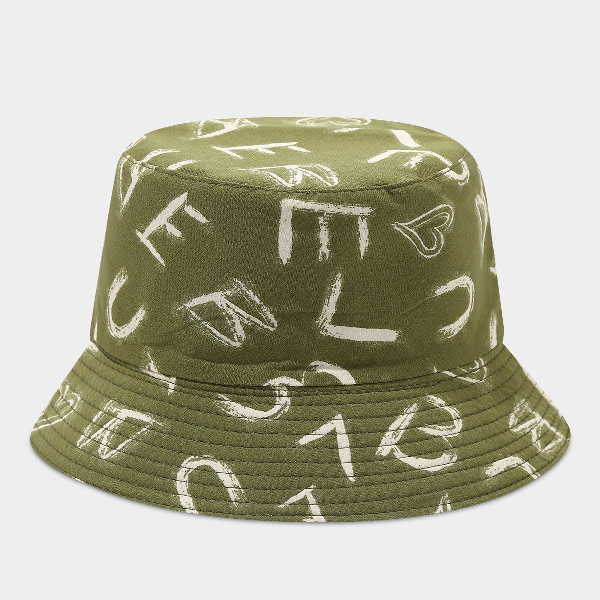Wholesale  Graffiti Letter Double-sided Fisherman Hat Bucket Hat