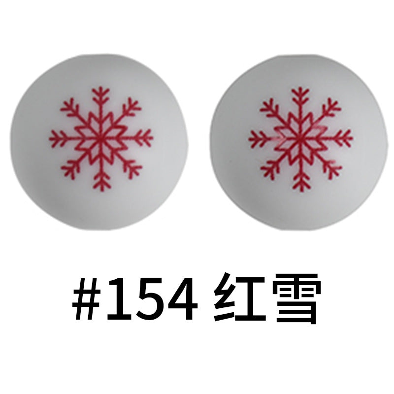 Wholesale 50pcs 15mm Western Style Leopard Skull Color Aztec Printed Silicone Balls Beads ACC-BDS-HeSheng006