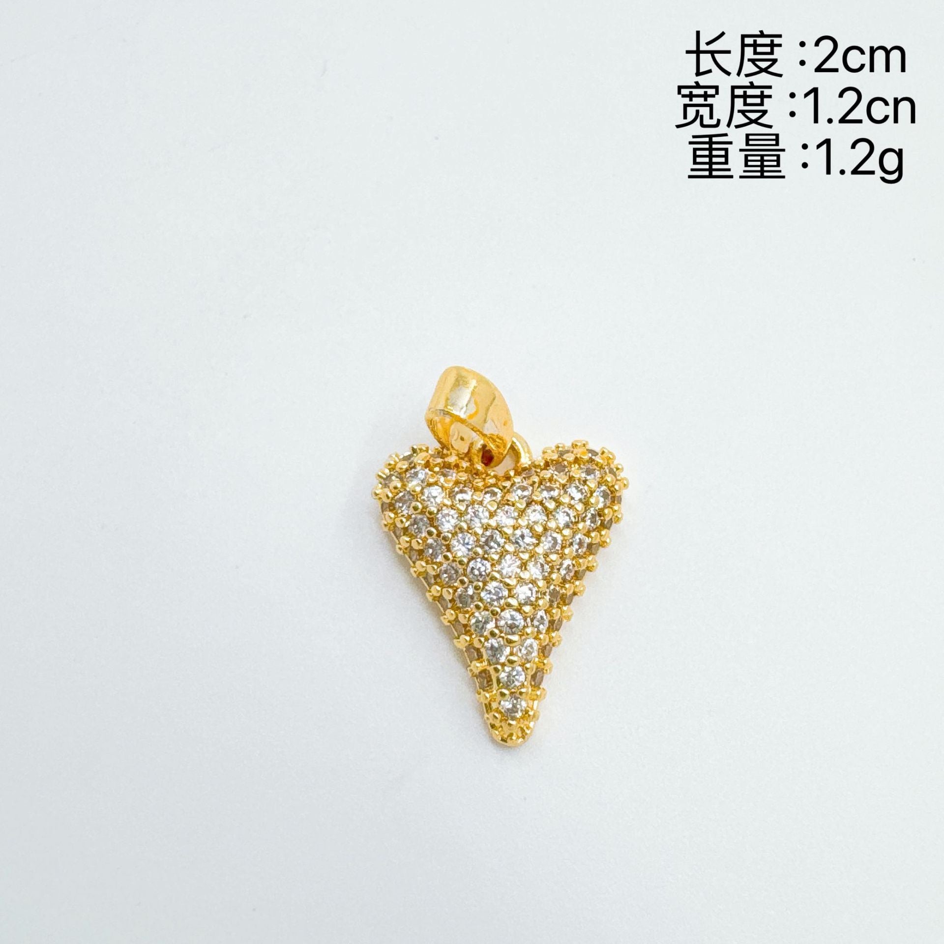 Wholesale Sweet Love Micro-Inlaid Zircon Pendant Necklace,  Gold Plated Copper,  Fashion Accessory