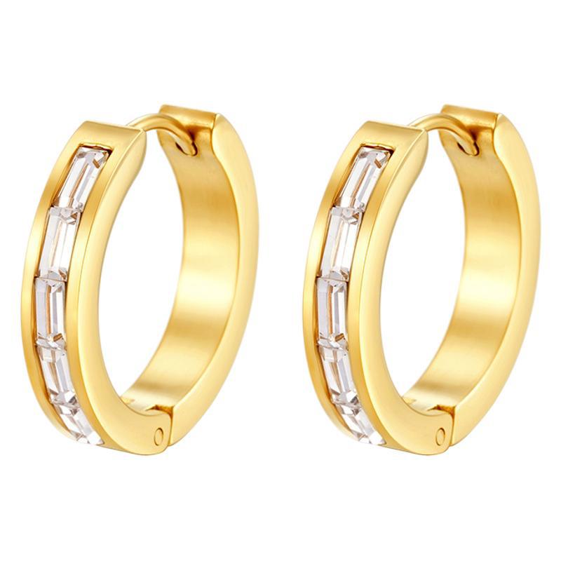 Wholesale Titanium Steel Square diamond earrings