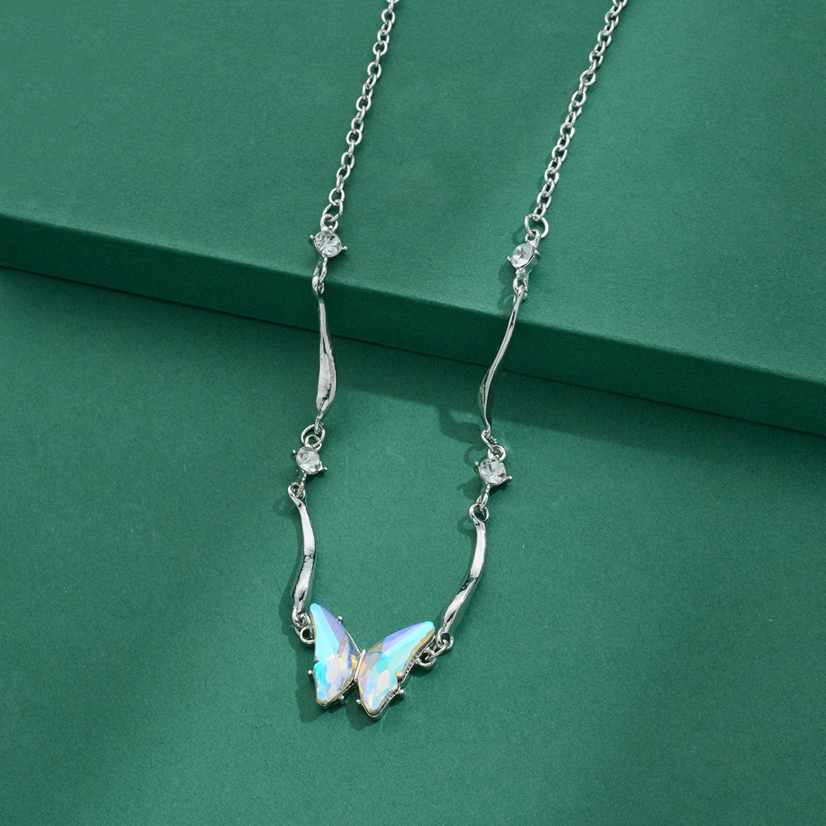 Wholesale Colorfulful Zircon Butterfly Asymmetrical Choker Necklace