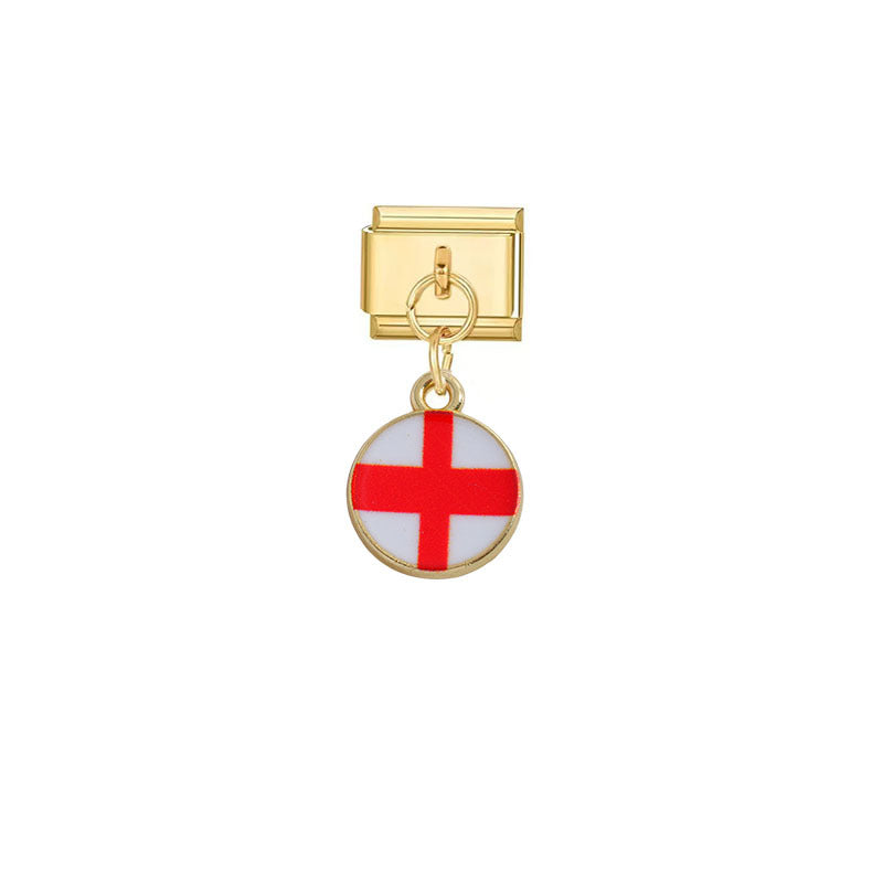 Wholesale Gold Italian Flag Module Pendant DIY Detachable Charm Fashion Accessory
