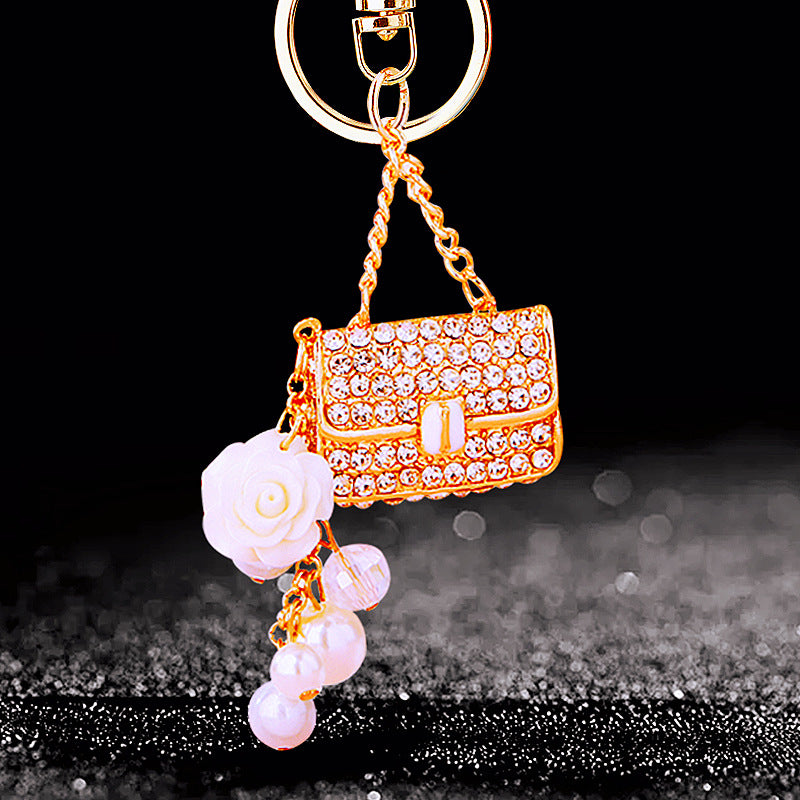 Wholesale Pearl Shoulder Bag Metal Keychain ACC-KC-RuiYuan004