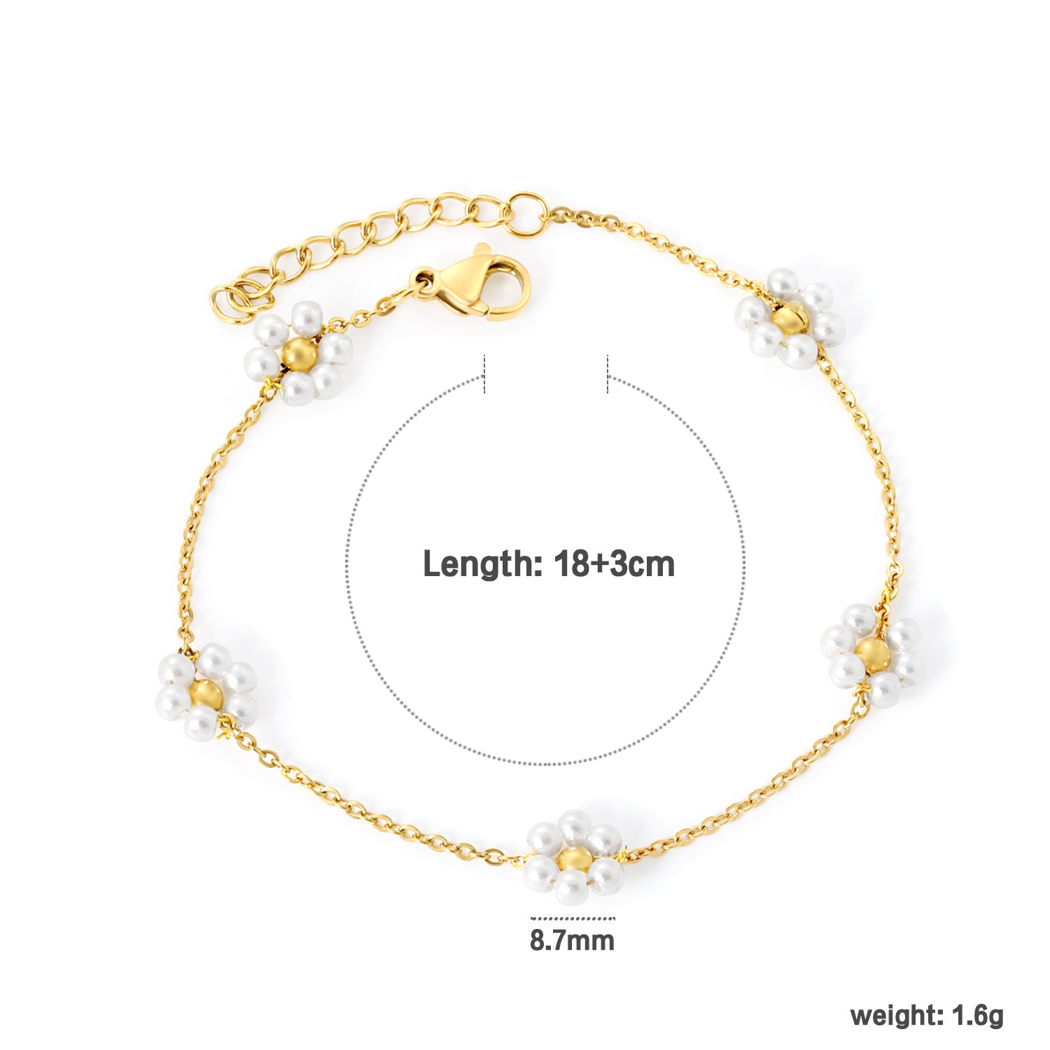 Wholesale Stainless Steel Colorful Pearl and Flower Clavicle Necklace