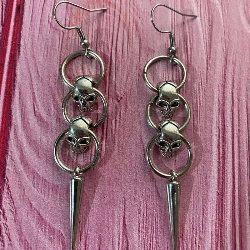 Wholesale Goth Theme Personality Exaggerated Skull Earrings