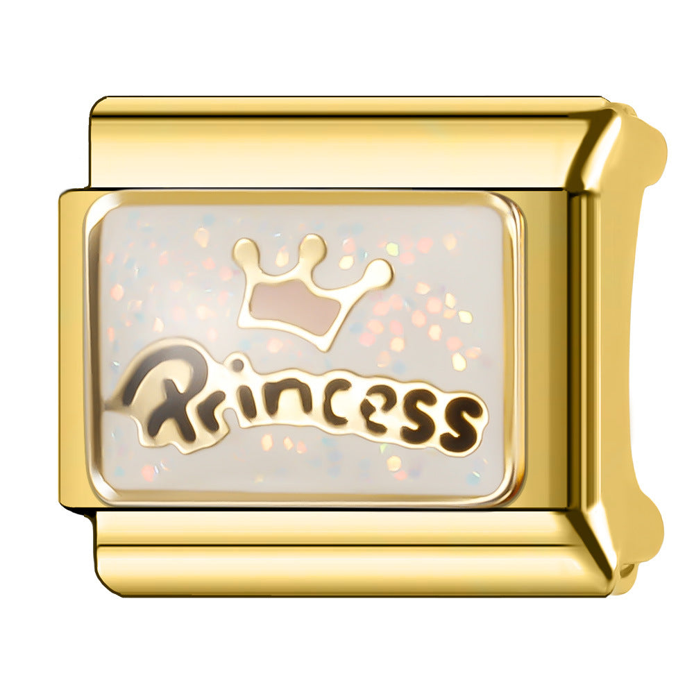 Wholesale Italian Charm Bracelet 9mm DIY Splicing Gold Plated Series Stainless Steel Composable Bracelet