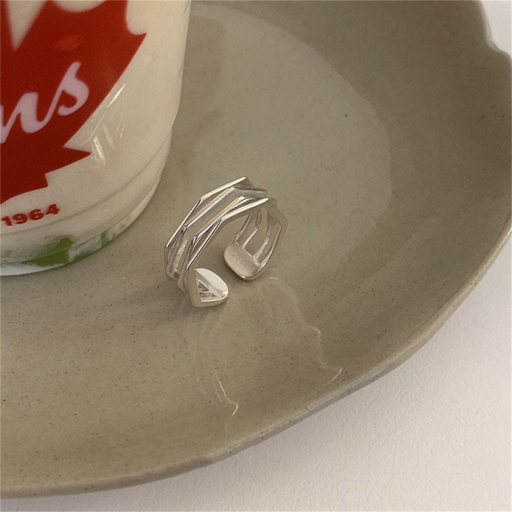 Wholesale Vintage Plain Black Agate Ring Open Adjustable Ring ACC-RS-Yues005