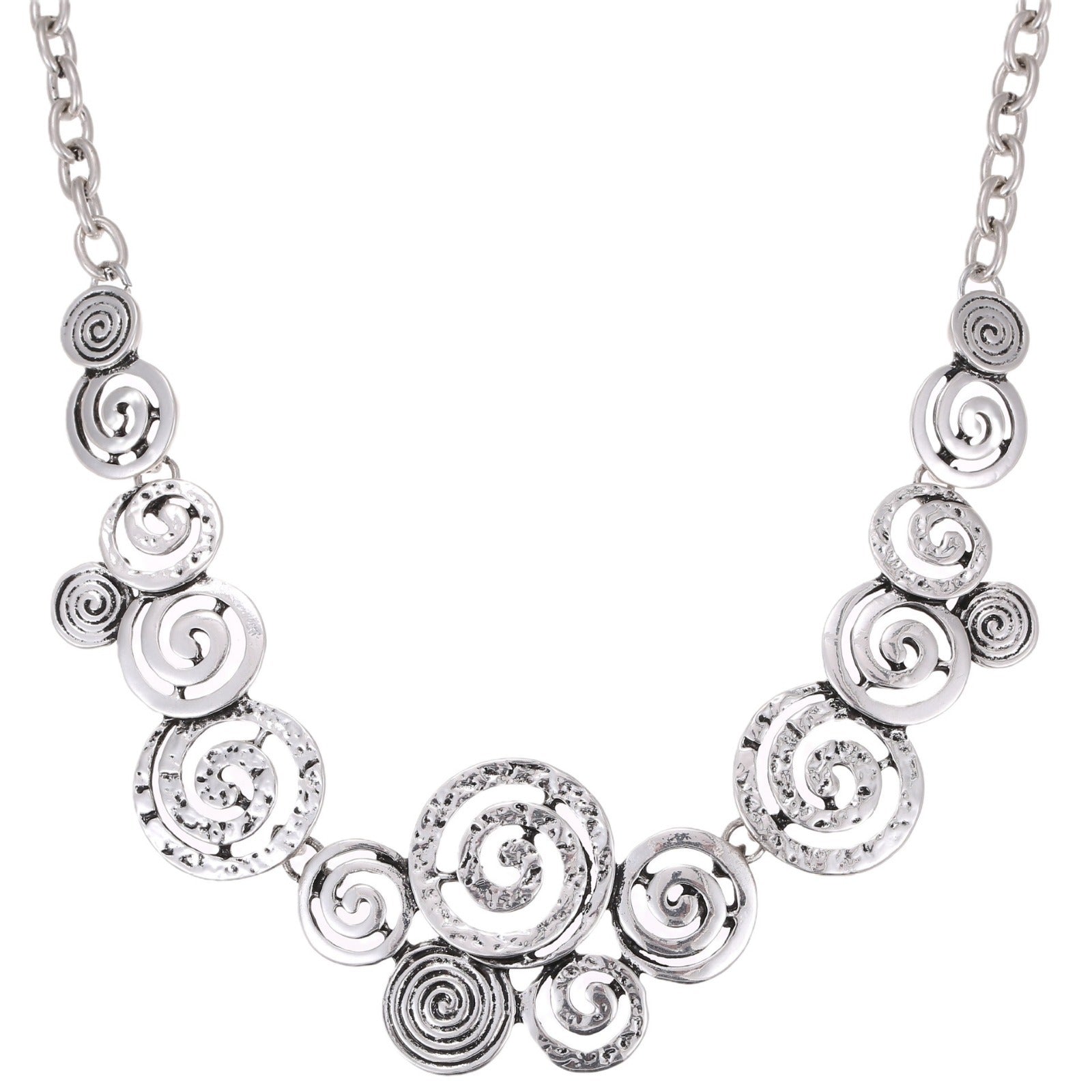 Wholesale Retro Conch Flower Necklace Bracelet suit  Creative Exaggerated Retro Style Metal Conch Necklace