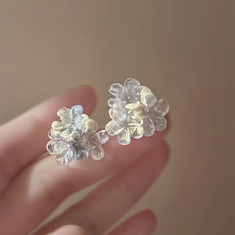 Wholesale Clear Blue Flower Earrings