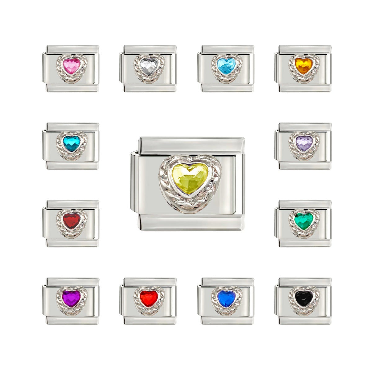 Wholesale  Italian Charm Starter Bracelets DIY square Single Section Creative Stainless Steel Composable Bracelet