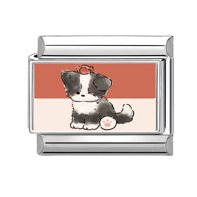 Wholesale Land Animal Italian Charms
 DIY pet Section Creative Stainless Steel Composable Bracelet