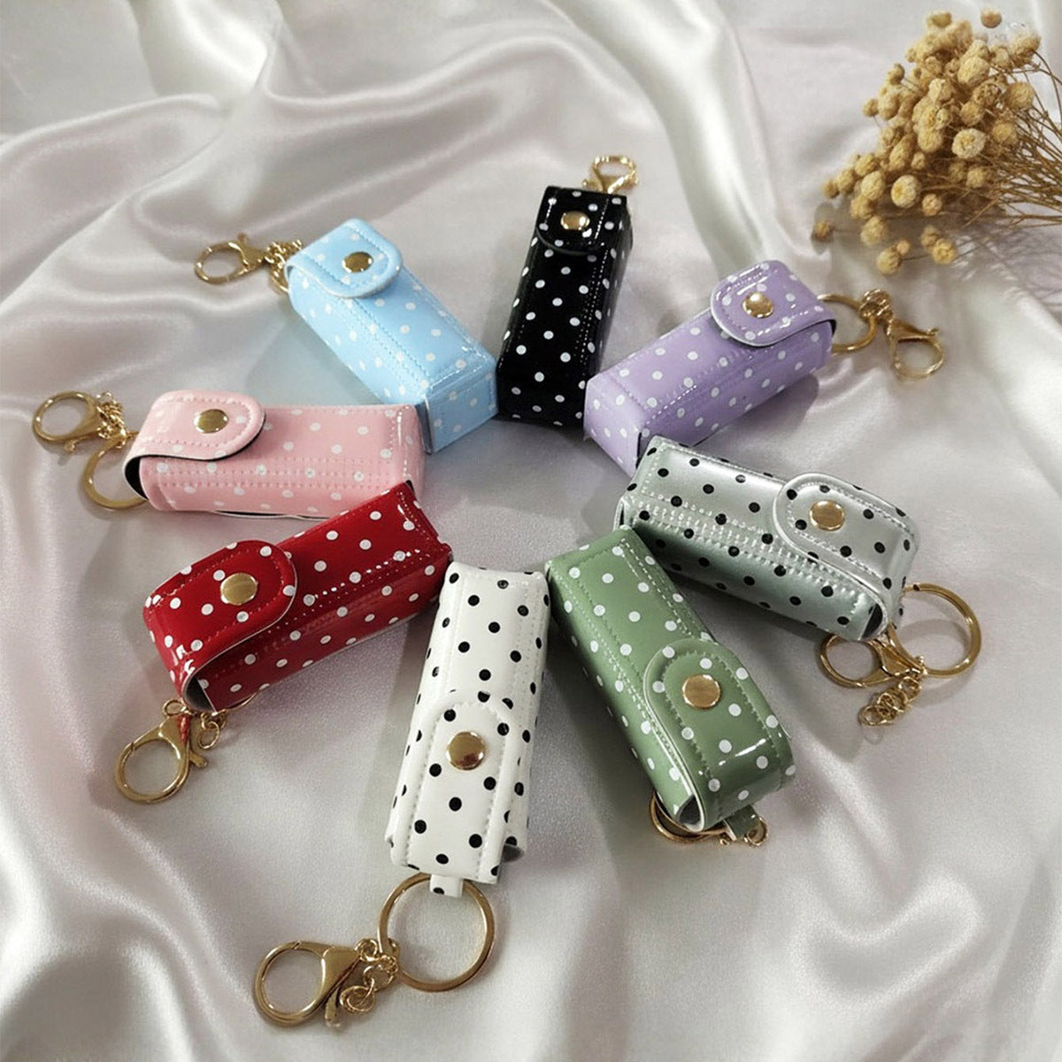 Wholesale Trendy Polka Dot PU Leather Coin Purse Bag Charm Fashion Accessory