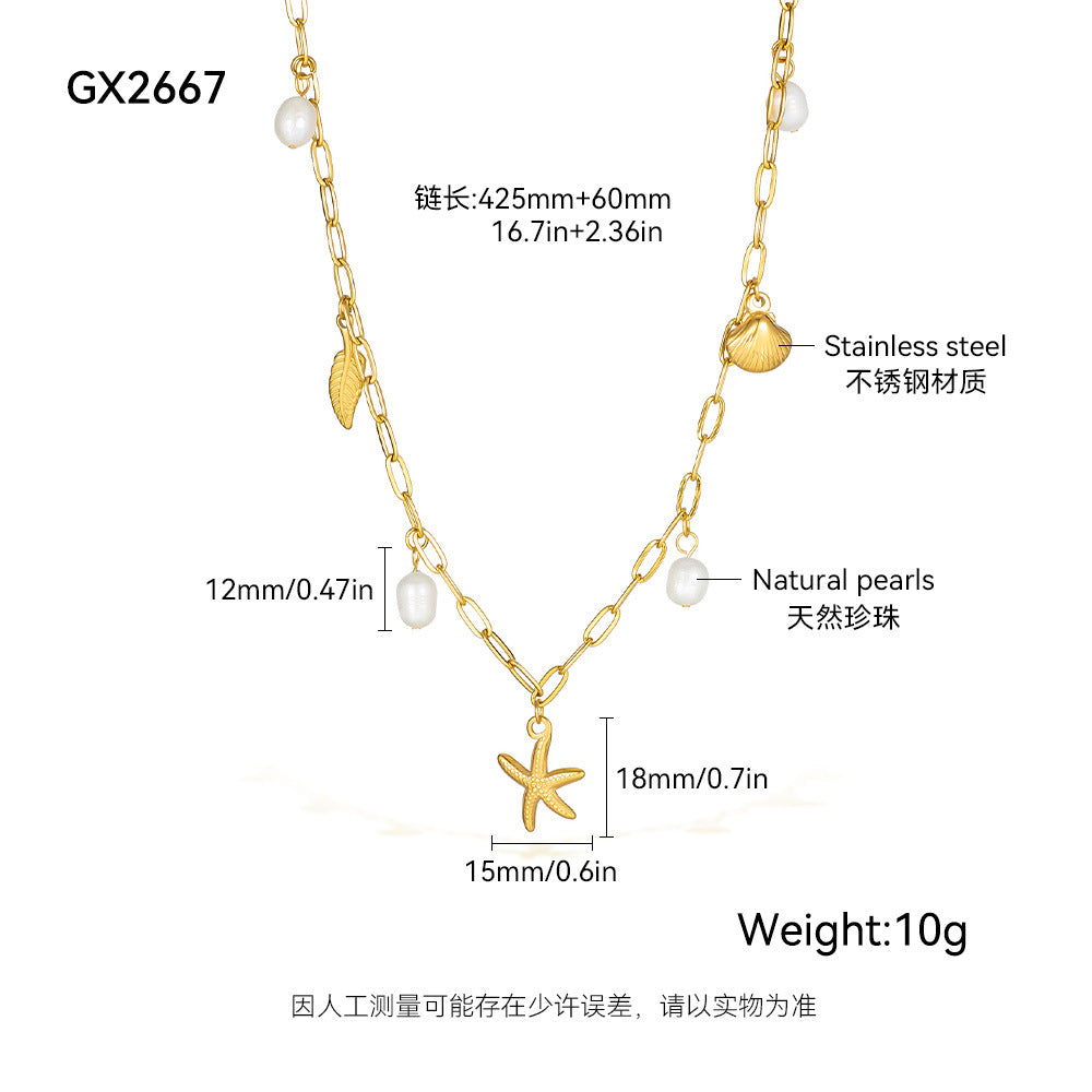 Wholesale  Titanium Steel Necklace Starfish Accessories Necklaces