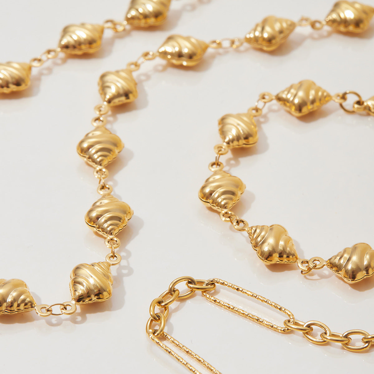 Wholesale 18K Gold Stainless Steel Bread Necklace Jewelry