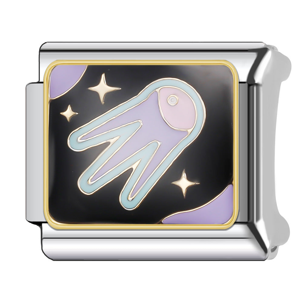 Wholesale Italian Charm Bracelet 9mm DIY Splicing Cosmic Star Series Stainless Steel Composable Bracelet