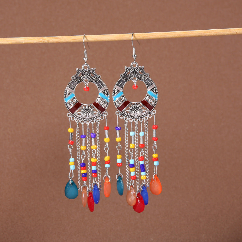 Wholesale Vintage Earrings Bohemian Long Tassel Earrings ACC-ES-Gumi003