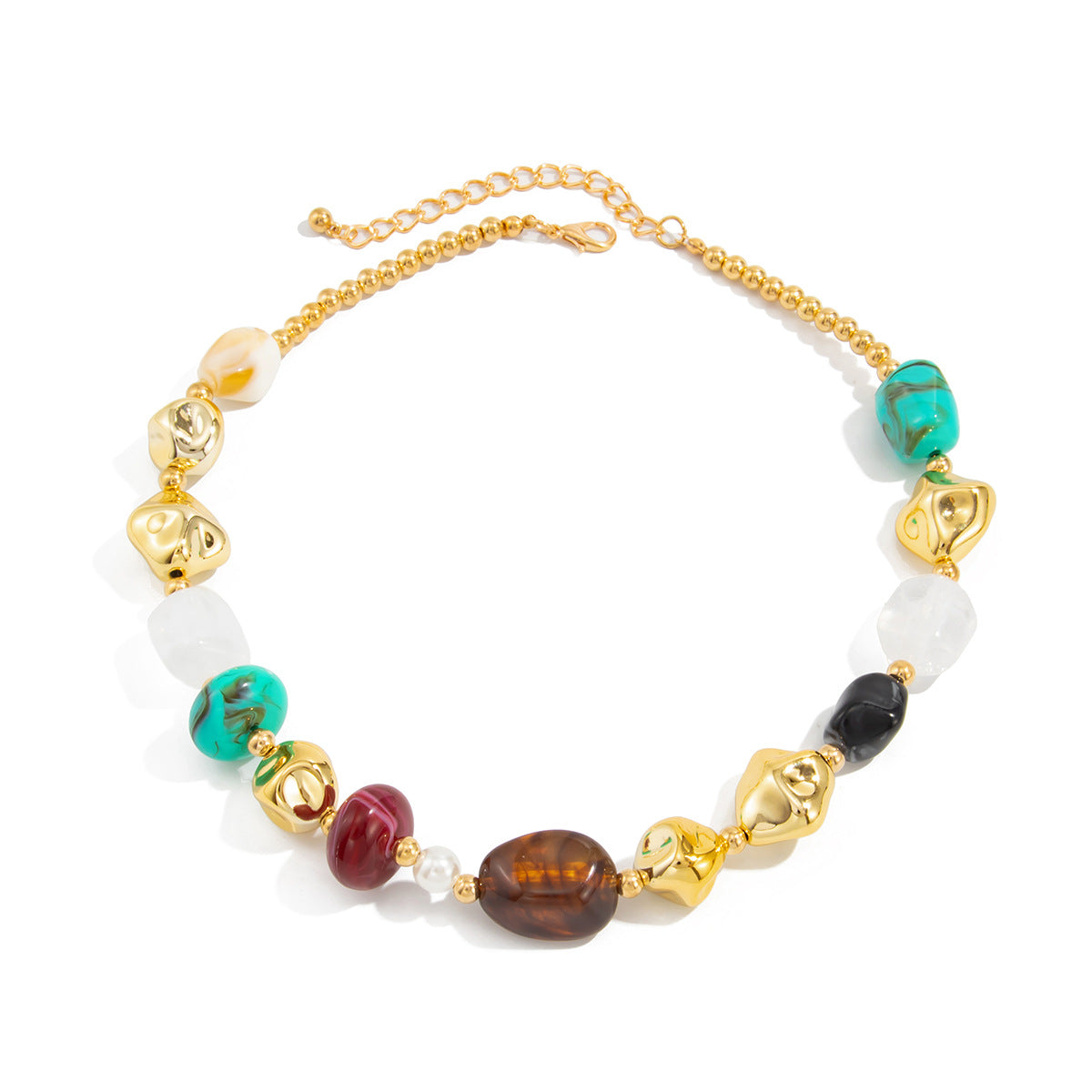 Wholesale Boho Vintage Resin Beaded Necklace Fashion Accessory Gift