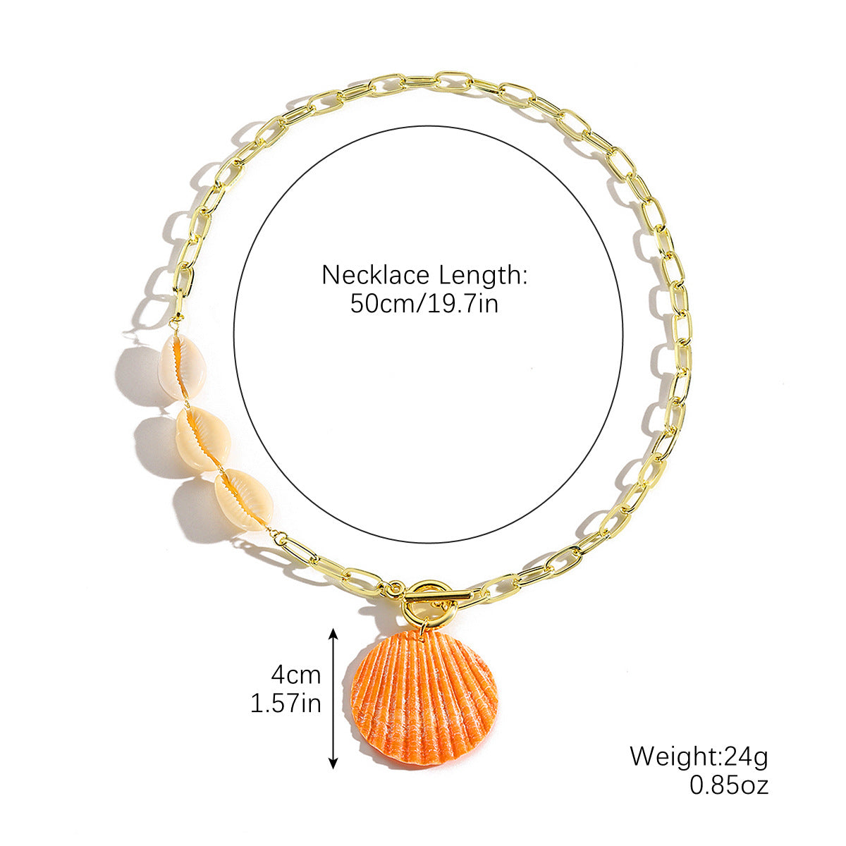 Wholesale bohemian necklace vacation starfish natural shell beaded clavicle chain necklace