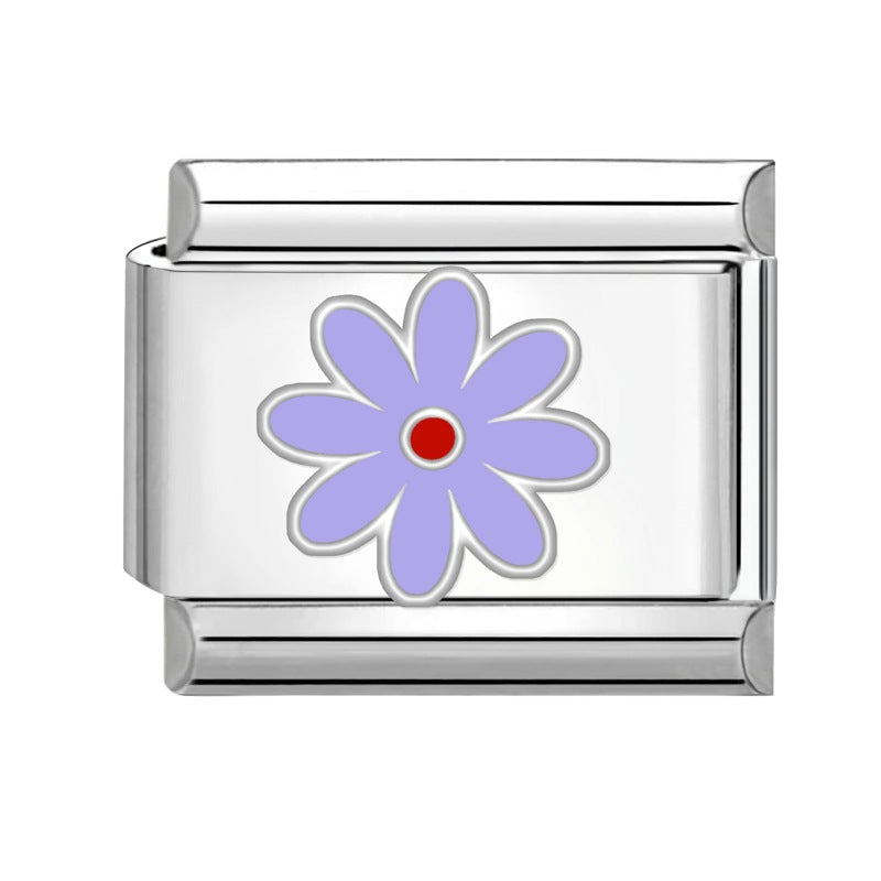 Wholesale 9mm Italian Charm Starter Bracelets DIY Flower Series Stainless Steel Composable Bracelet