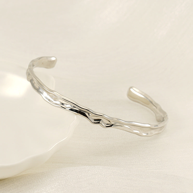 Wholesale Irregular Convex and Concave Texture Bracelet Stainless Steel 18K Gold Bracelet ACC-BT-ZhongYao002