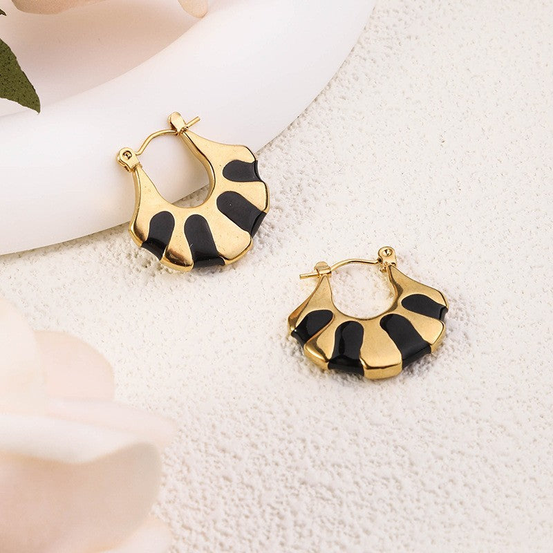 Wholesale Bohemian Beach Style Stainless Steel Earrings Oil Drop Earrings 18k Earrings ACC-ES-Ruix002