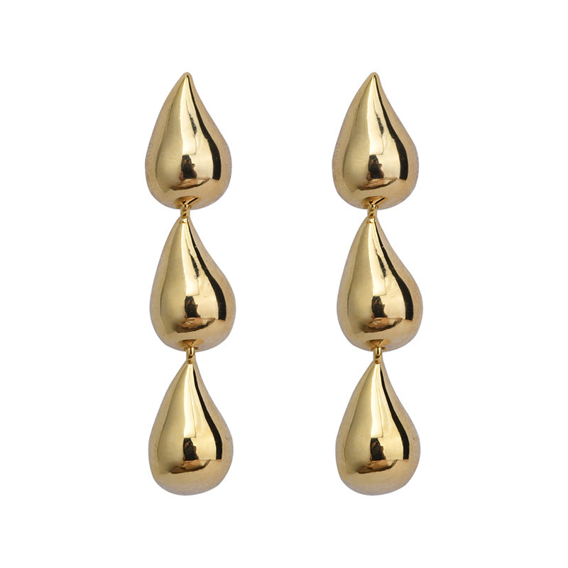 Wholesale Classic Vintage Water Drop Tassel Gold Earrings