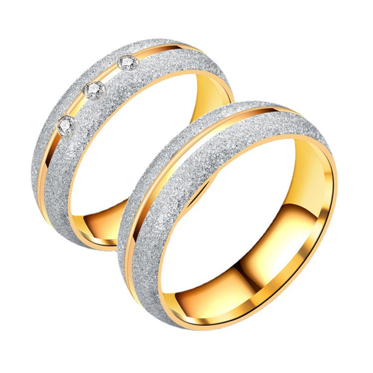 Wholesale  two-color stainless steel couple ring