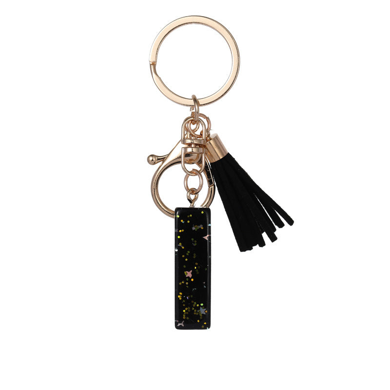 Wholesale  black resin keychain 26 English letter pendant keychain