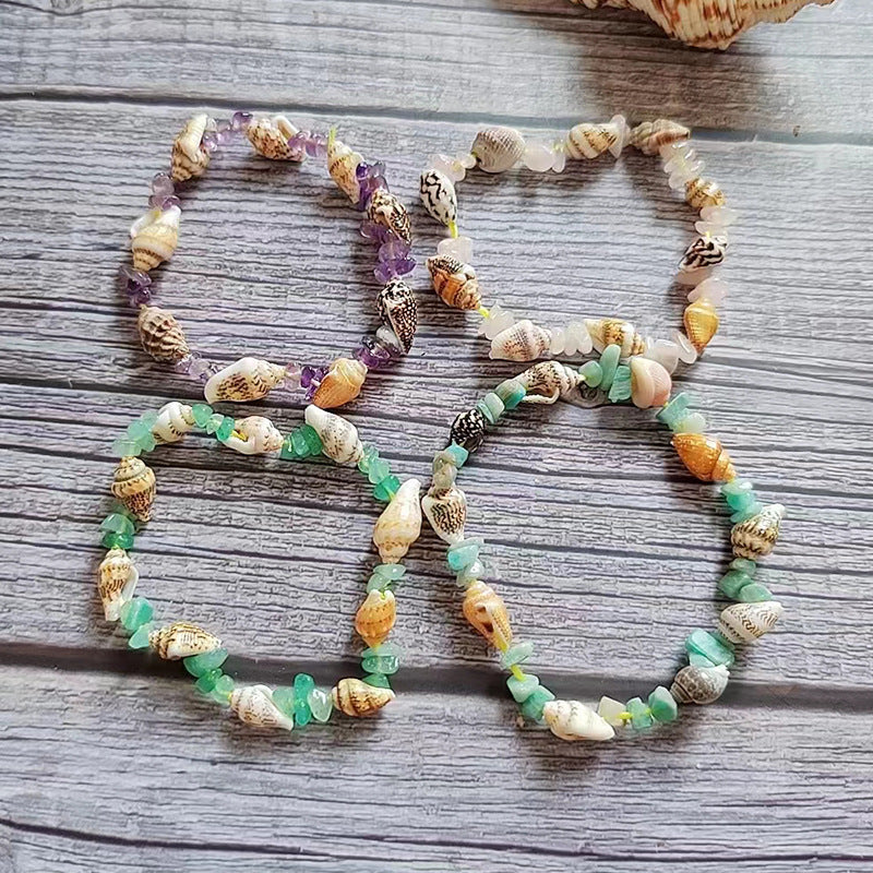 Wholesale Ocean Style Natural Gravel Shell Conch Bracelet ACC-BT-Youl006