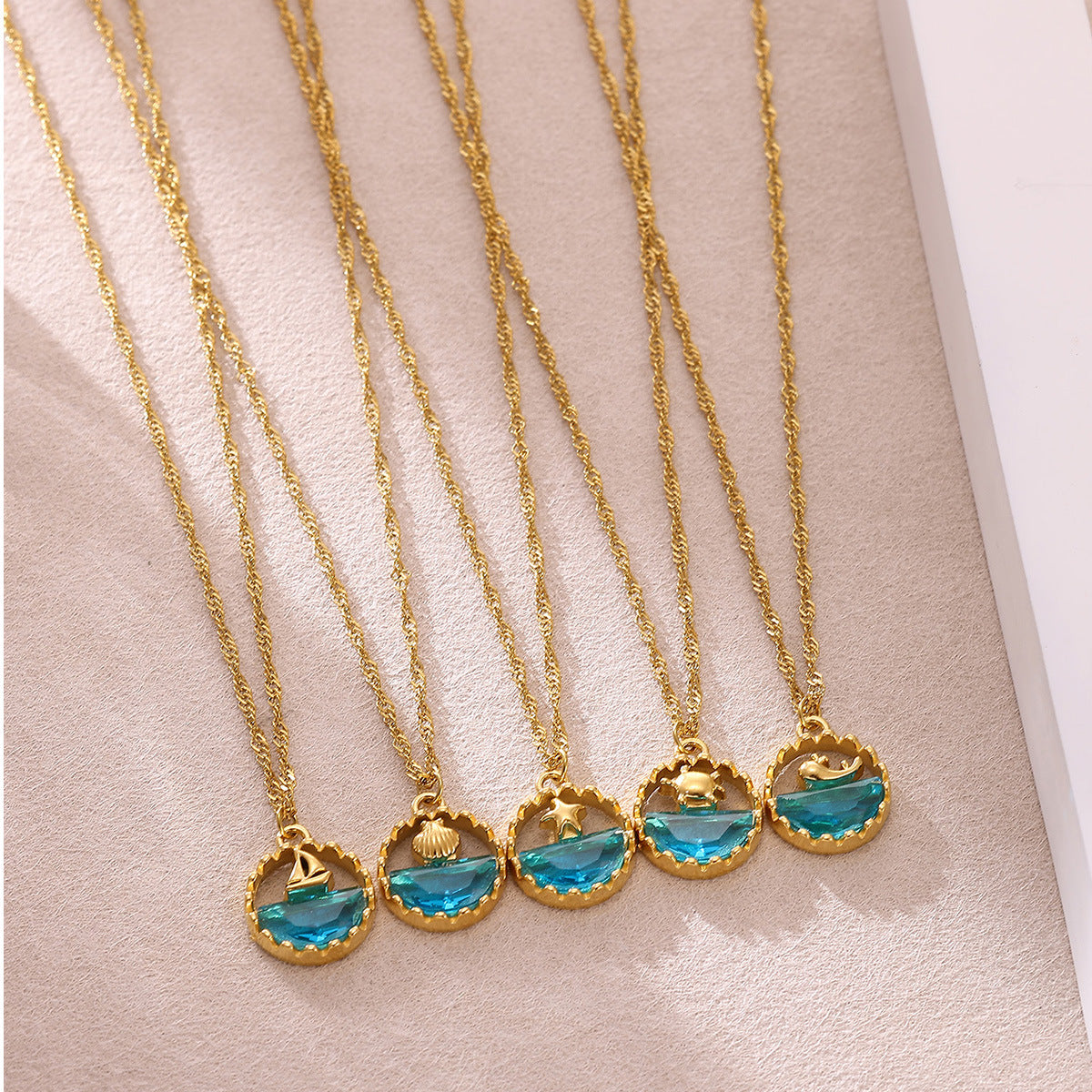 Wholesale Stainless Steel Ocean Series Whale Necklace