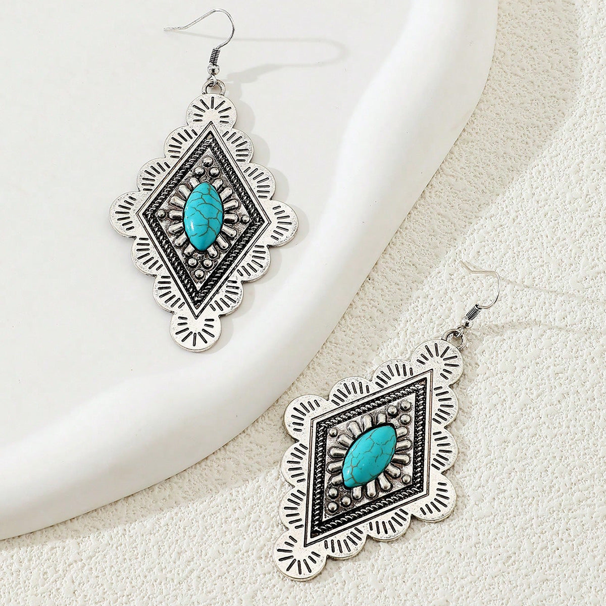 Wholesale Retro Western Style Turquoise Earrings