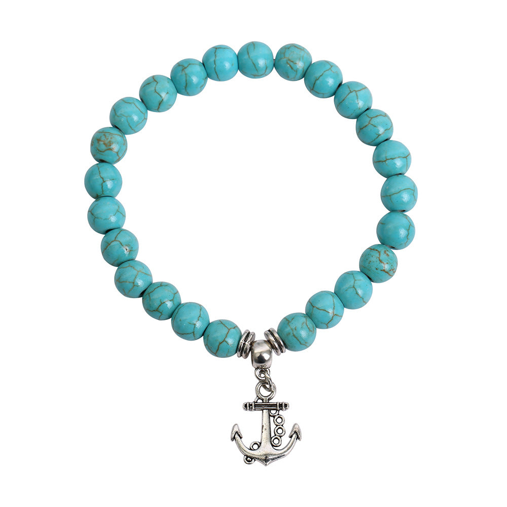 Wholesale Bohemian Turquoise Beaded Bracelet Set for Women,  Fashion Jewelry Accessory Gift