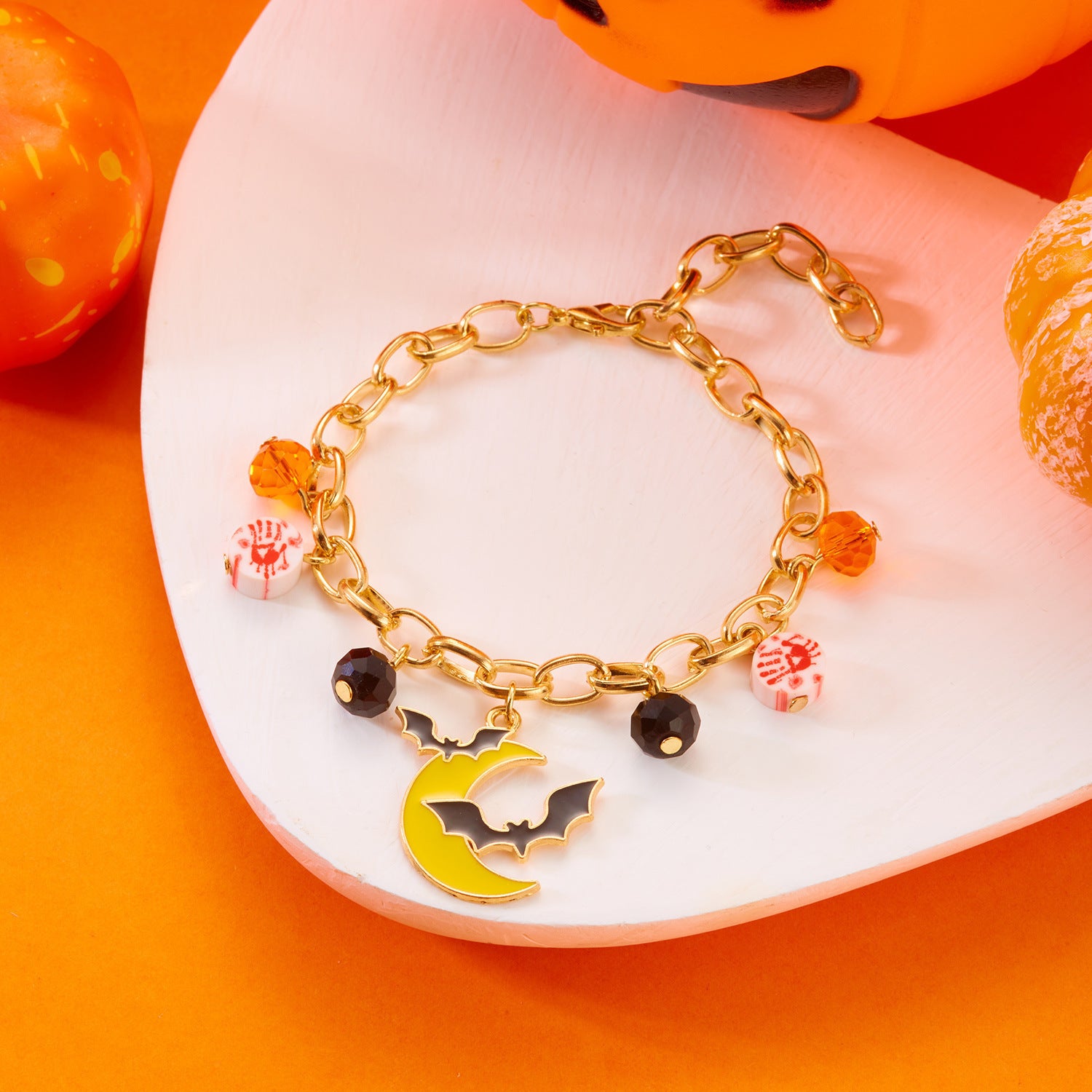 Wholesale Zinc Alloy Hand Woven  Pumpkin Pendant Bracelet,  Unisex Jewelry Accessory for Party Gift Boutique Resale