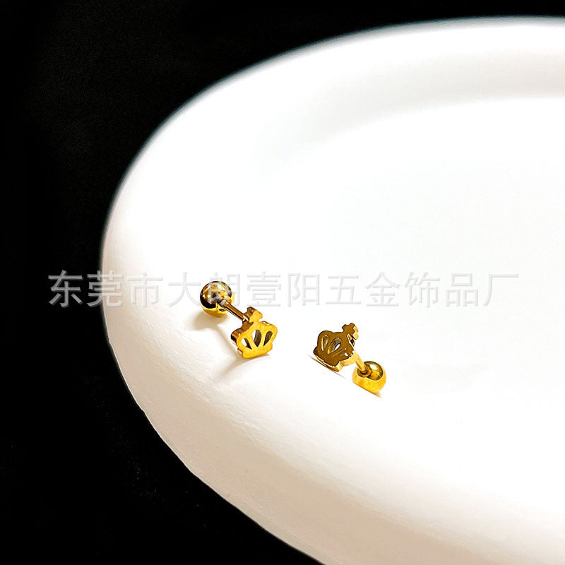 Wholesale Titanium Steel Stylish Heart  Star Screw-Back Cartilage Stud