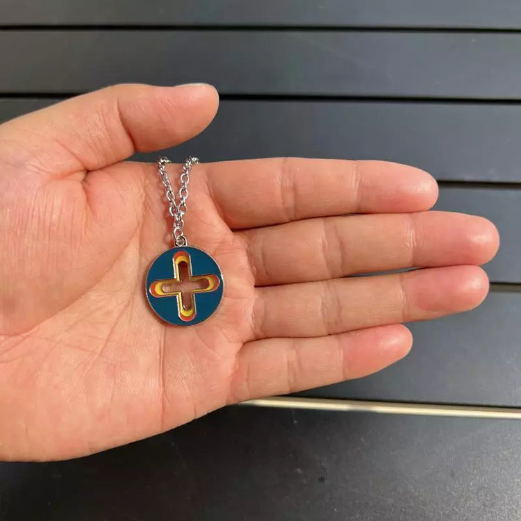 Wholesale Stainless Steel Cross Colorful Pendant Necklace