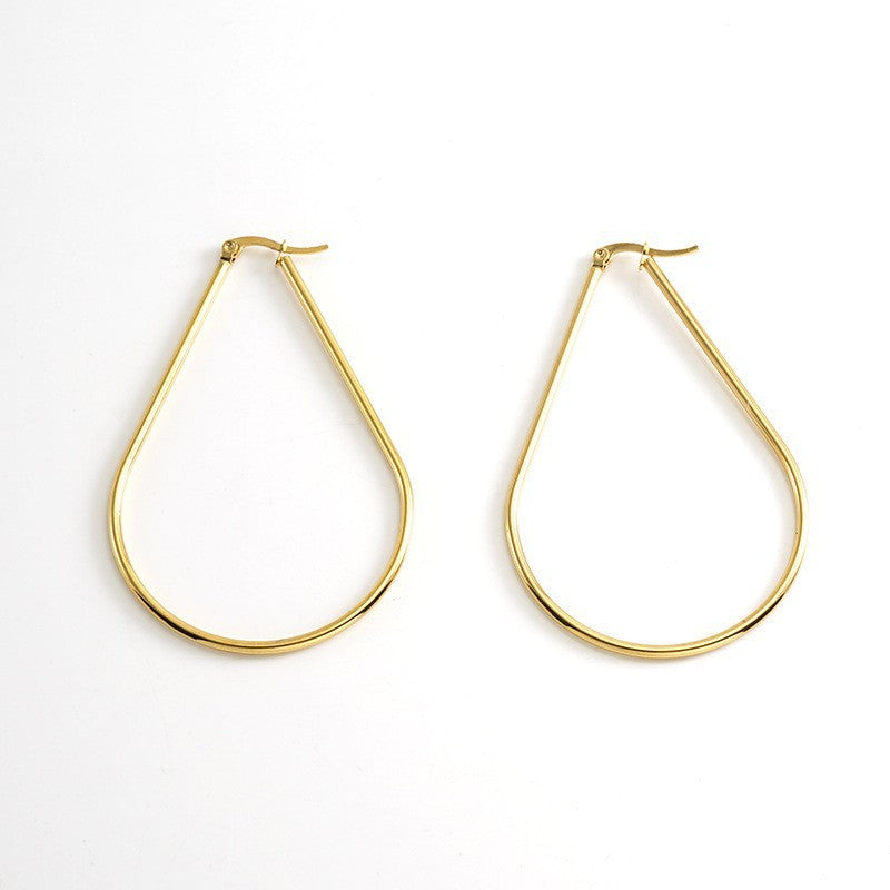 Wholesale stainless steel earrings geometric  drop-shaped earrin